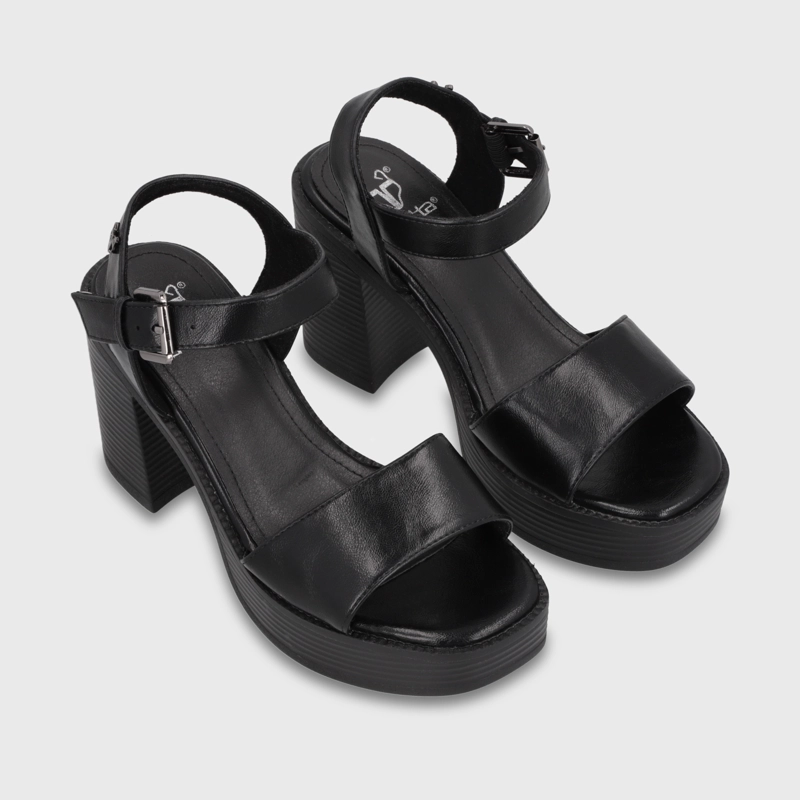 SANDALIA TACO NEGRA MUJER 65922 - 3
