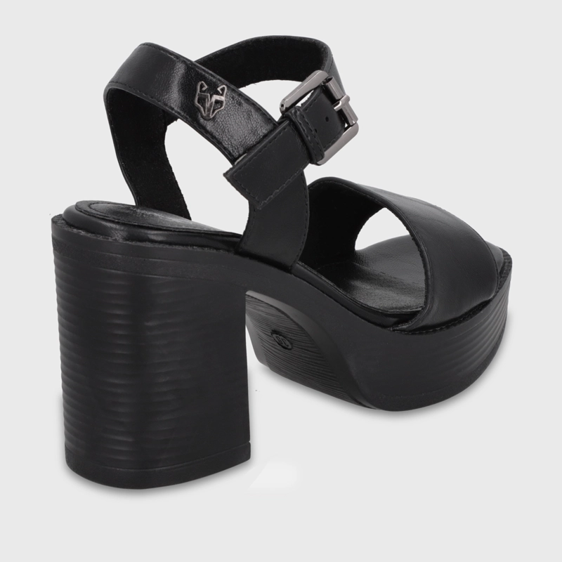 SANDALIA TACO NEGRA MUJER 65922 - 5