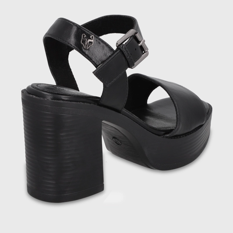 SANDALIA TACO NEGRA MUJER 65922 - 5