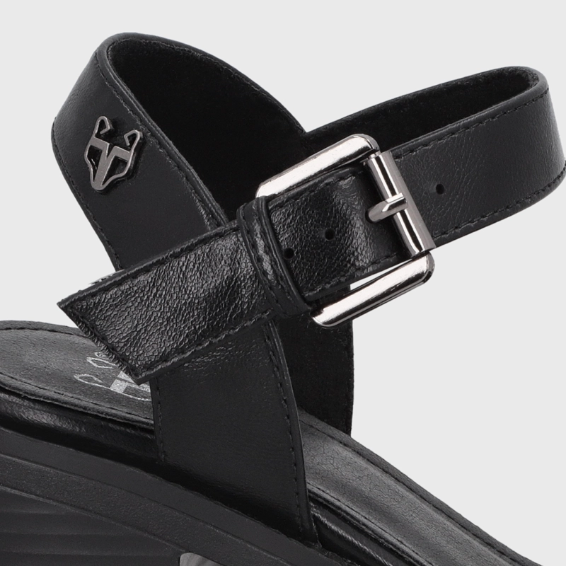 SANDALIA TACO NEGRA MUJER 65922 - 6