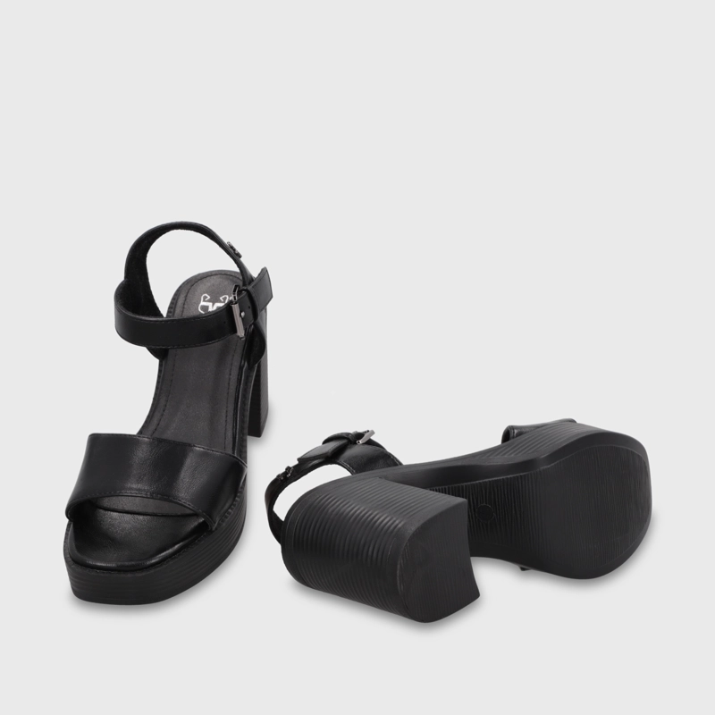 SANDALIA TACO NEGRA MUJER 65922 - 7