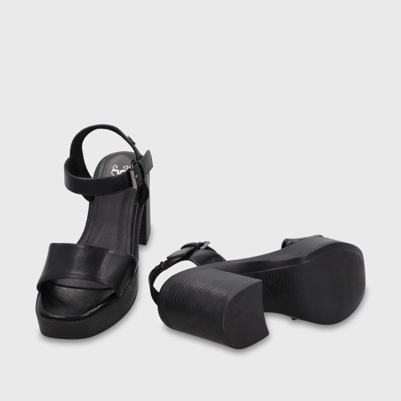 SANDALIA TACO NEGRA MUJER 65922 - 7