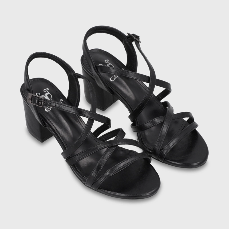 SANDALIA TACO NEGRA MUJER C6164 - 3
