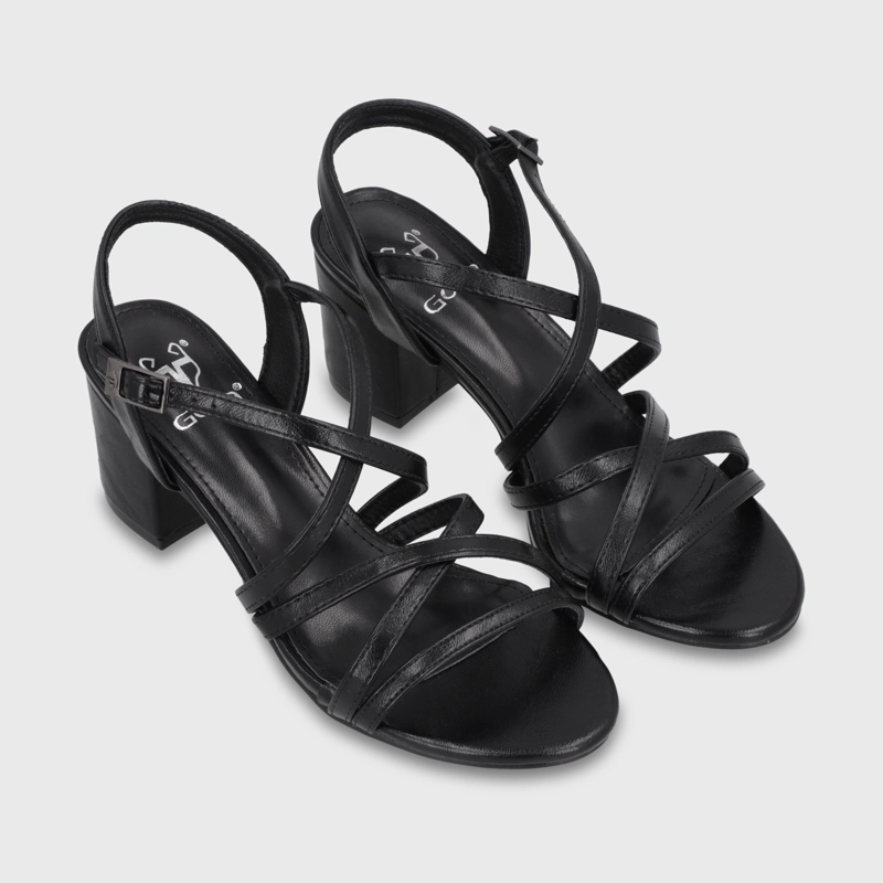 SANDALIA TACO NEGRA MUJER C6164 - 3
