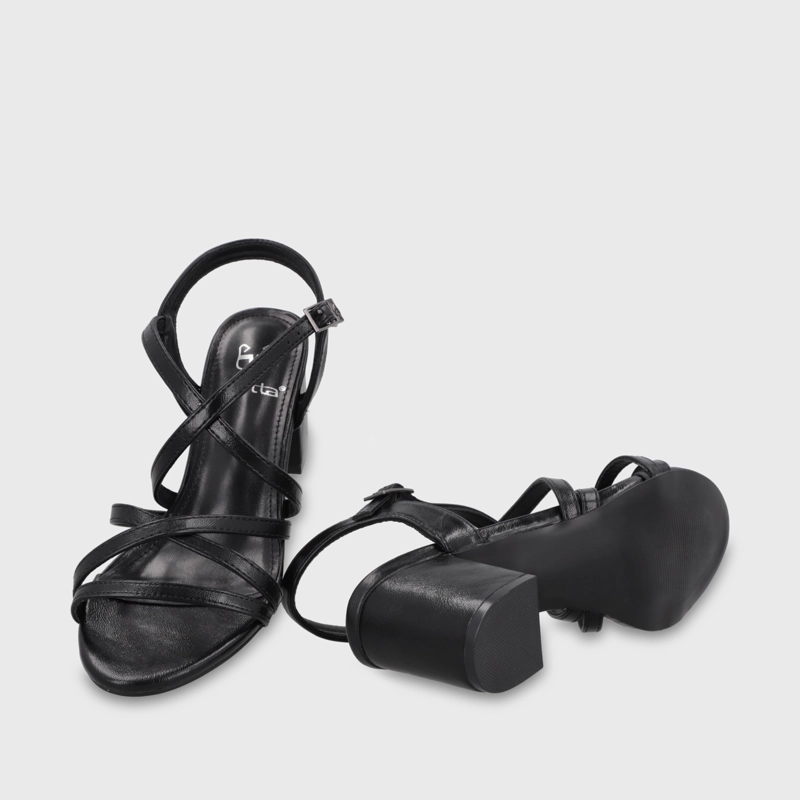 SANDALIA TACO NEGRA MUJER C6164 - 7