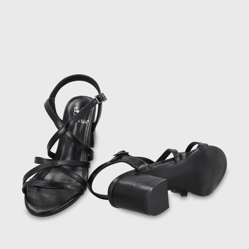 SANDALIA TACO NEGRA MUJER C6164 - 7