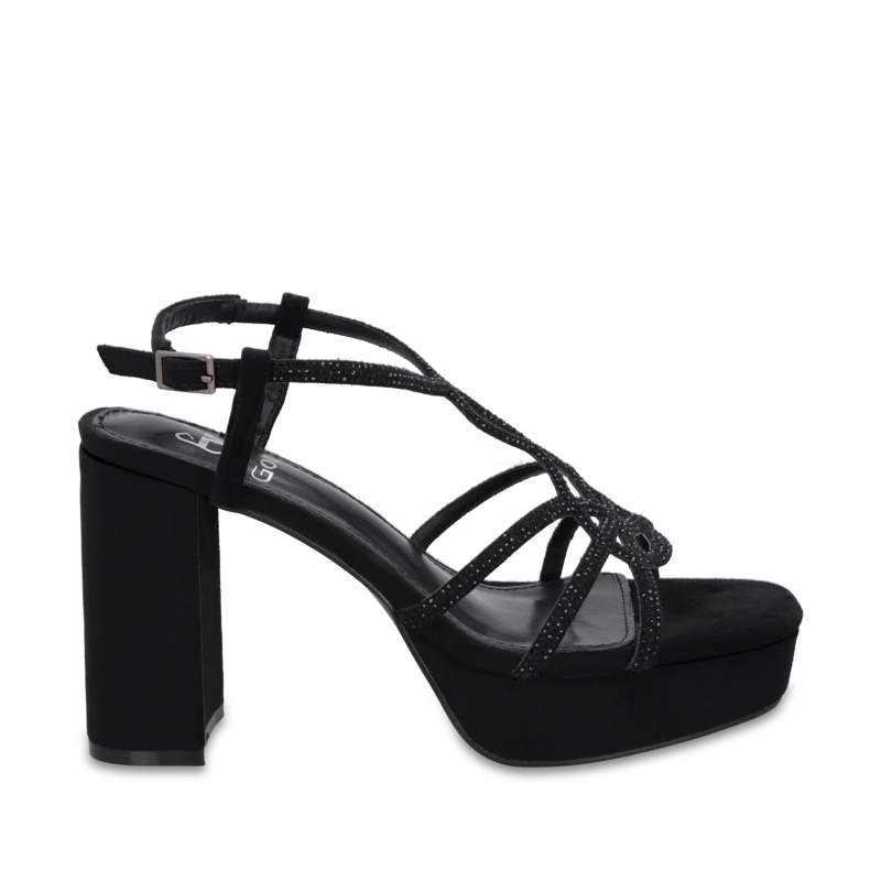 SANDALIA TACO NEGRA MUJER 65911 - 1