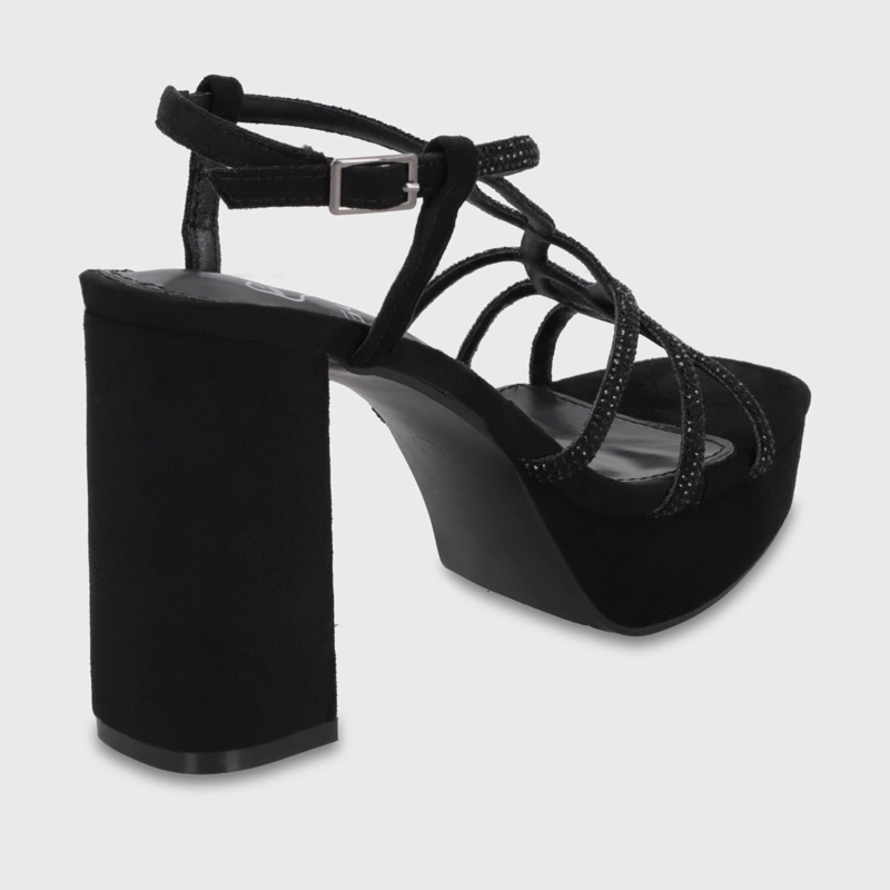 SANDALIA TACO NEGRA MUJER 65911 - 5