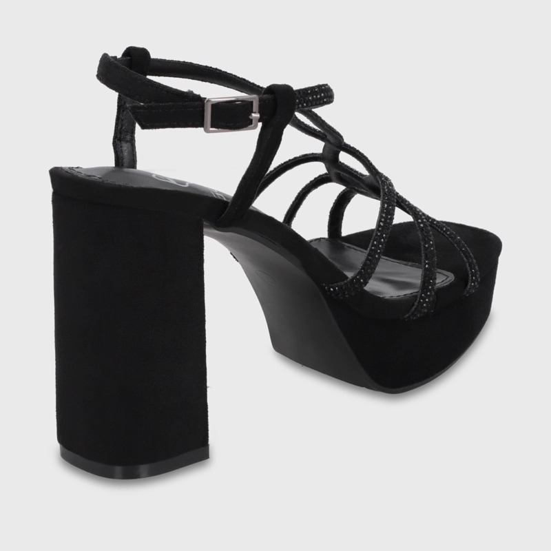 SANDALIA TACO NEGRA MUJER 65911 - 5