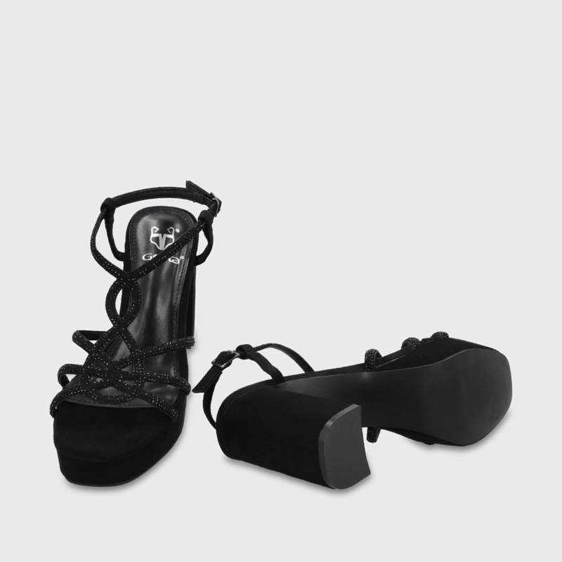 SANDALIA TACO NEGRA MUJER 65911 - 7