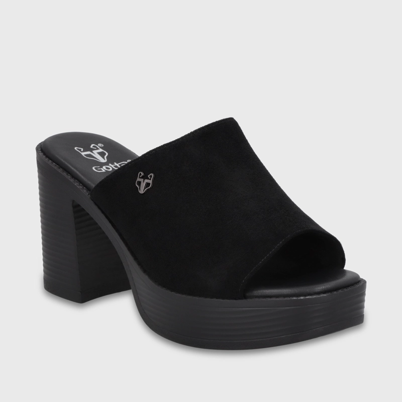SANDALIA TACO NEGRA MUJER 65920 - 2