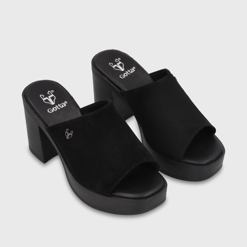 SANDALIA TACO NEGRA MUJER 65920 - 3