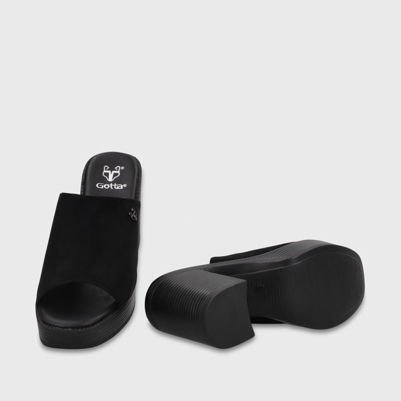 SANDALIA TACO NEGRA MUJER 65920 - 7