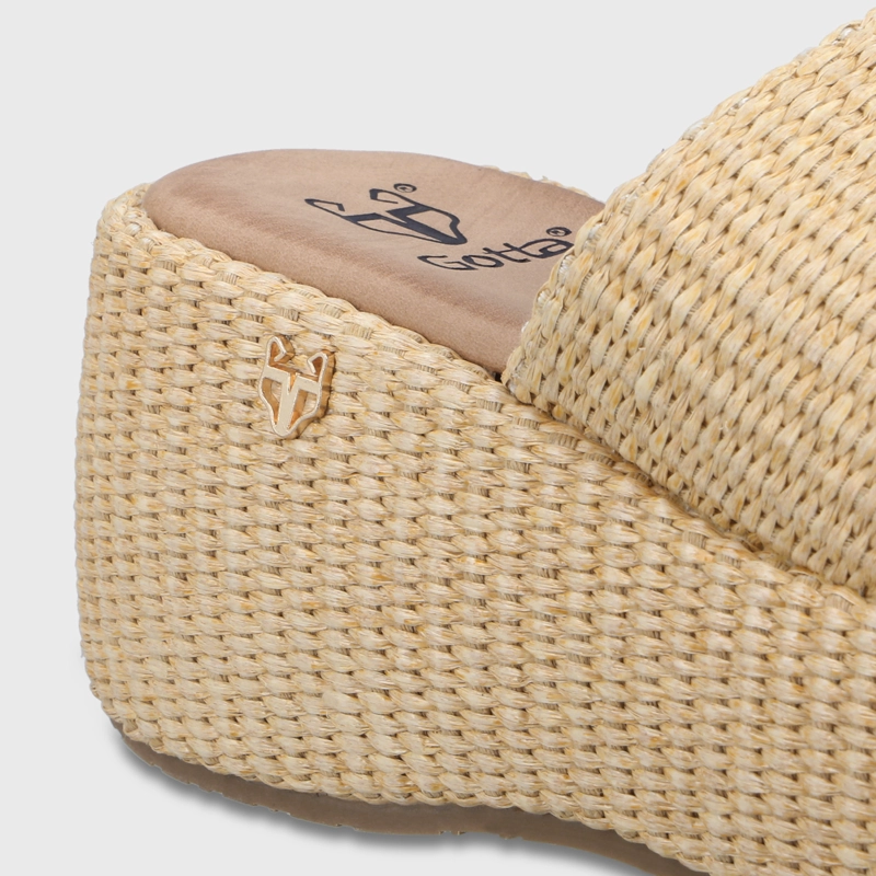 SANDALIA PLATAFORMA BEIGE MUJER 45824 - 6