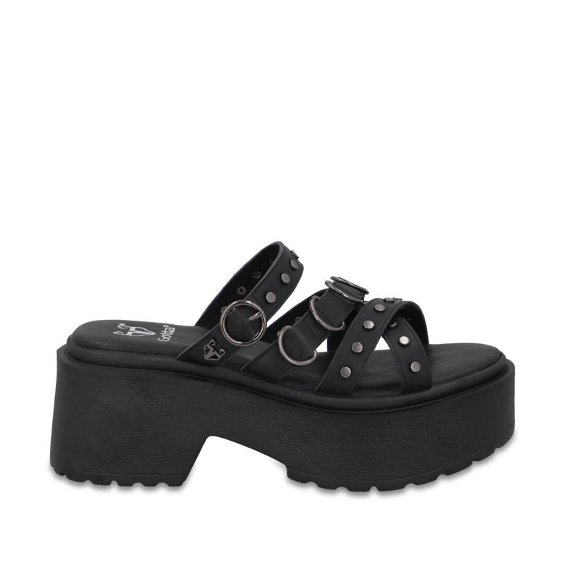 SANDALIA PLATAFORMA NEGRA MUJER 45987 - 1
