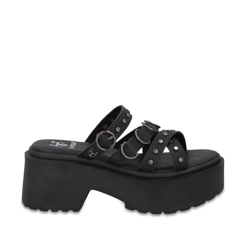 SANDALIA PLATAFORMA NEGRA MUJER 45987 - 1