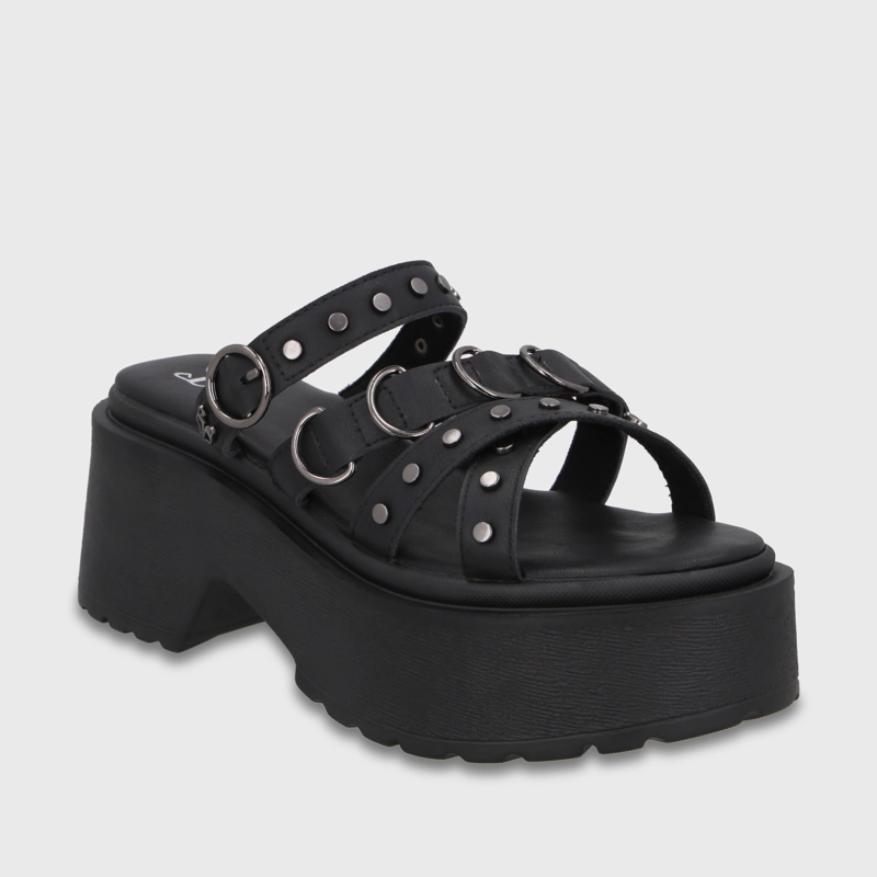 SANDALIA PLATAFORMA NEGRA MUJER 45987 - 2