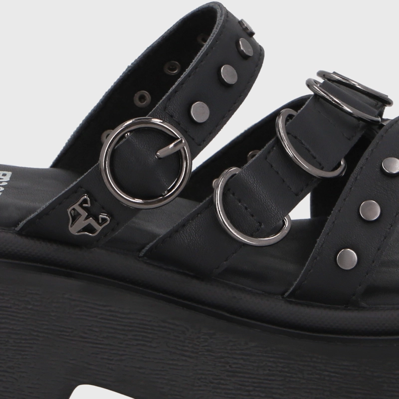SANDALIA PLATAFORMA NEGRA MUJER 45987 - 6