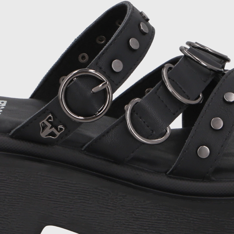 SANDALIA PLATAFORMA NEGRA MUJER 45987 - 6