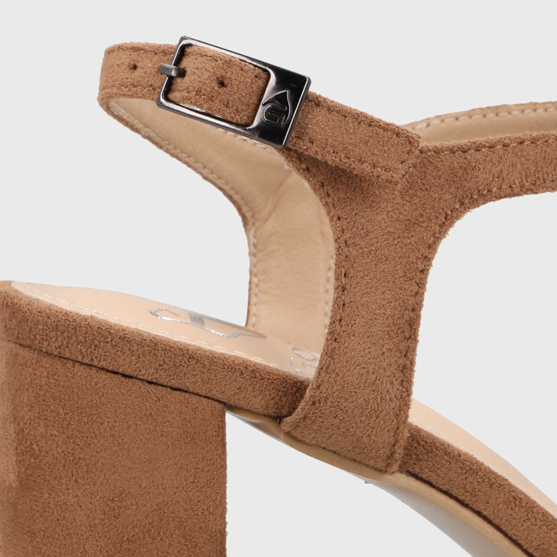 SANDALIA TACO CAMEL MUJER 65910 - 6