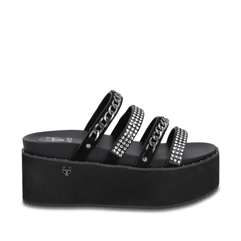 SANDALIA PLATAFORMA NEGRA MUJER 1566F - 1