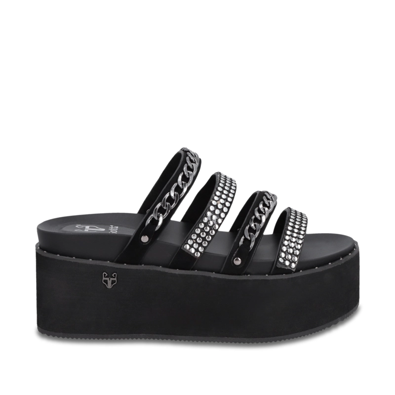 SANDALIA PLATAFORMA NEGRA MUJER 1566F - 1