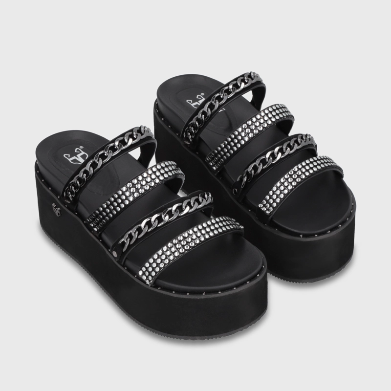 SANDALIA PLATAFORMA NEGRA MUJER 1566F - 3