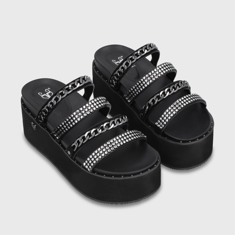 SANDALIA PLATAFORMA NEGRA MUJER 1566F - 3