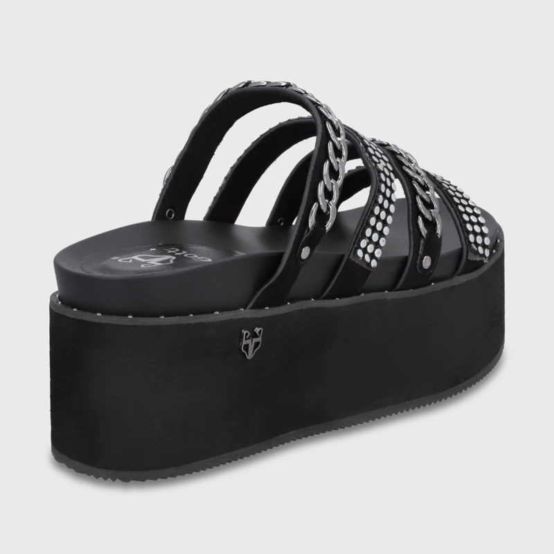 SANDALIA PLATAFORMA NEGRA MUJER 1566F - 5