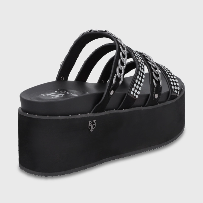 SANDALIA PLATAFORMA NEGRA MUJER 1566F - 5