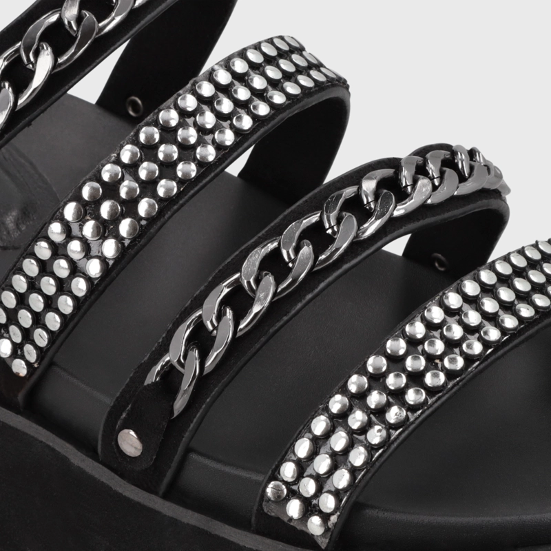 SANDALIA PLATAFORMA NEGRA MUJER 1566F - 6