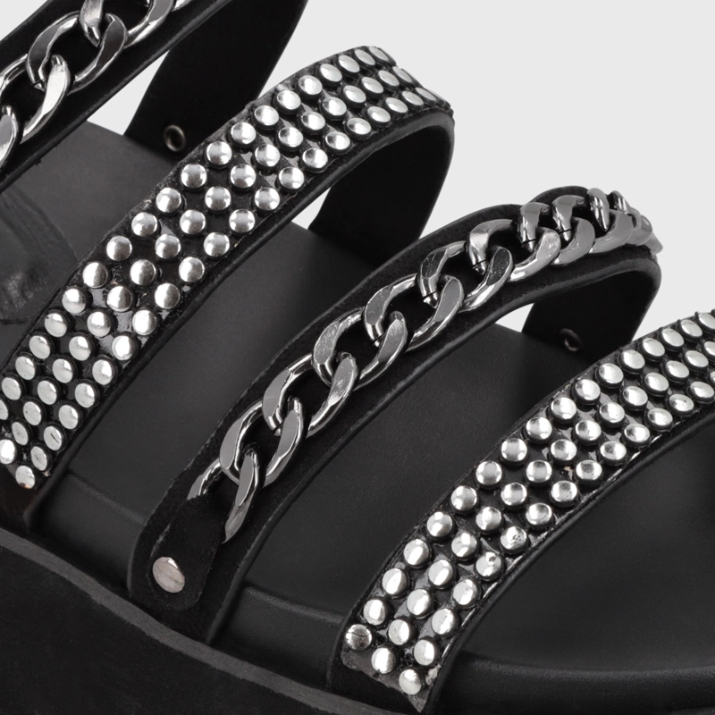 SANDALIA PLATAFORMA NEGRA MUJER 1566F - 6