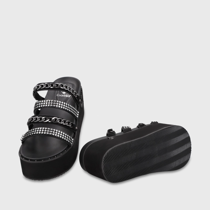 SANDALIA PLATAFORMA NEGRA MUJER 1566F - 7