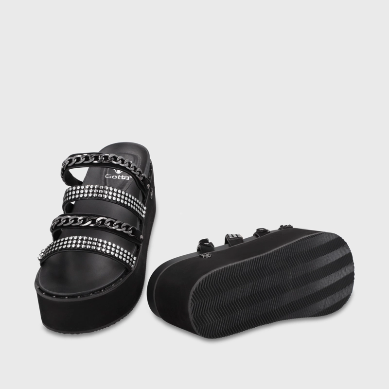 SANDALIA PLATAFORMA NEGRA MUJER 1566F - 7