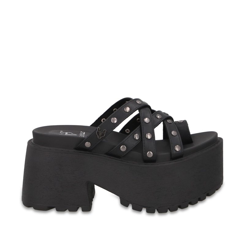 SANDALIA PLATAFORMA NEGRA MUJER 1567F - 1