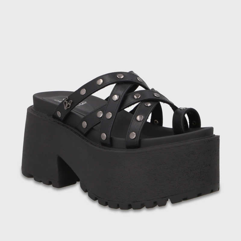 SANDALIA PLATAFORMA NEGRA MUJER 1567F - 2