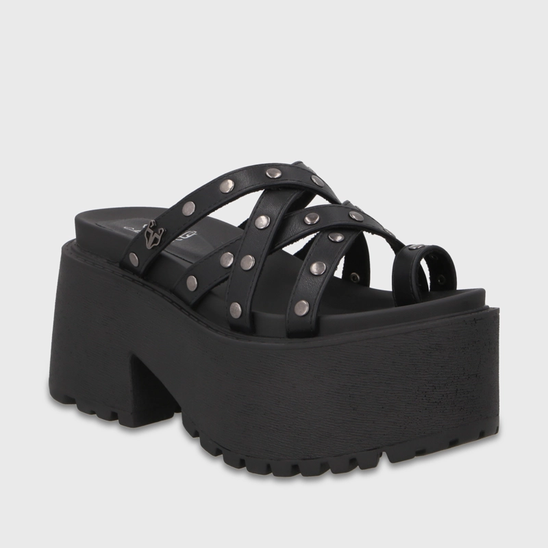 SANDALIA PLATAFORMA NEGRA MUJER 1567F - 2