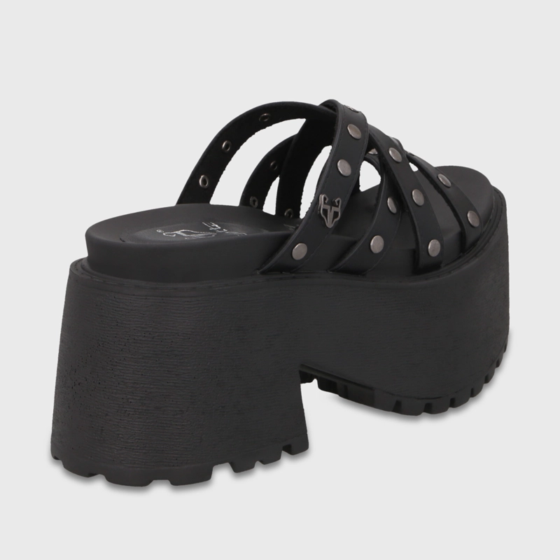 SANDALIA PLATAFORMA NEGRA MUJER 1567F - 5