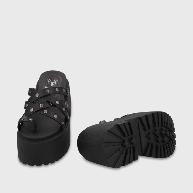 SANDALIA PLATAFORMA NEGRA MUJER 1567F - 7