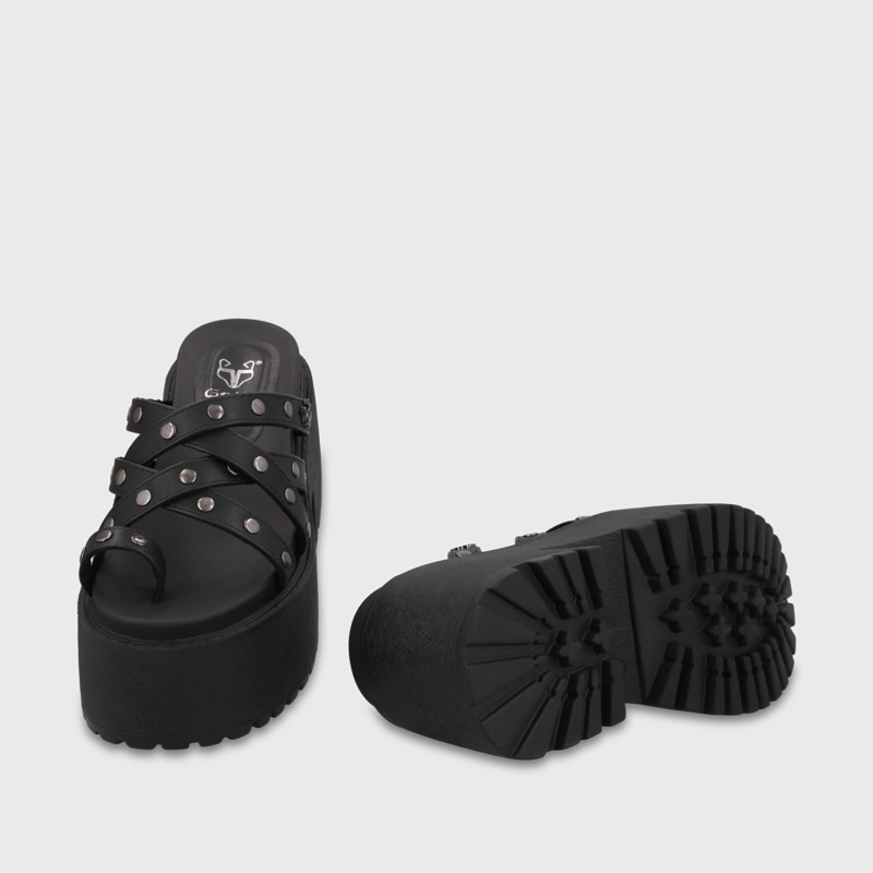 SANDALIA PLATAFORMA NEGRA MUJER 1567F - 7