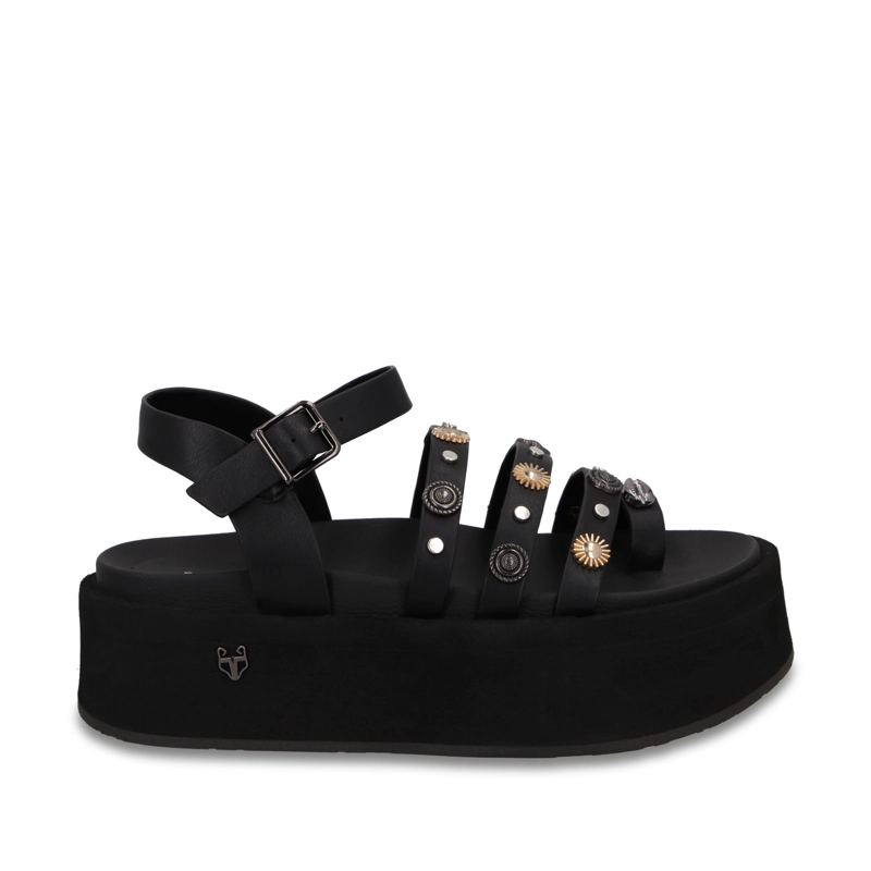 SANDALIA PLATAFORMA NEGRA MUJER 55943 - 1