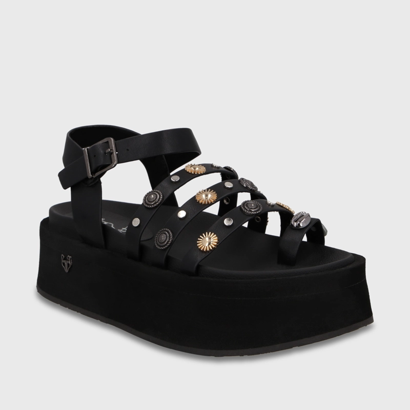 SANDALIA PLATAFORMA NEGRA MUJER 55943 - 2