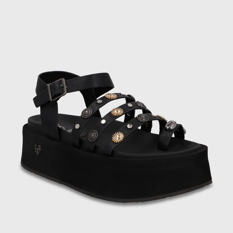 SANDALIA PLATAFORMA NEGRA MUJER 55943 - 2