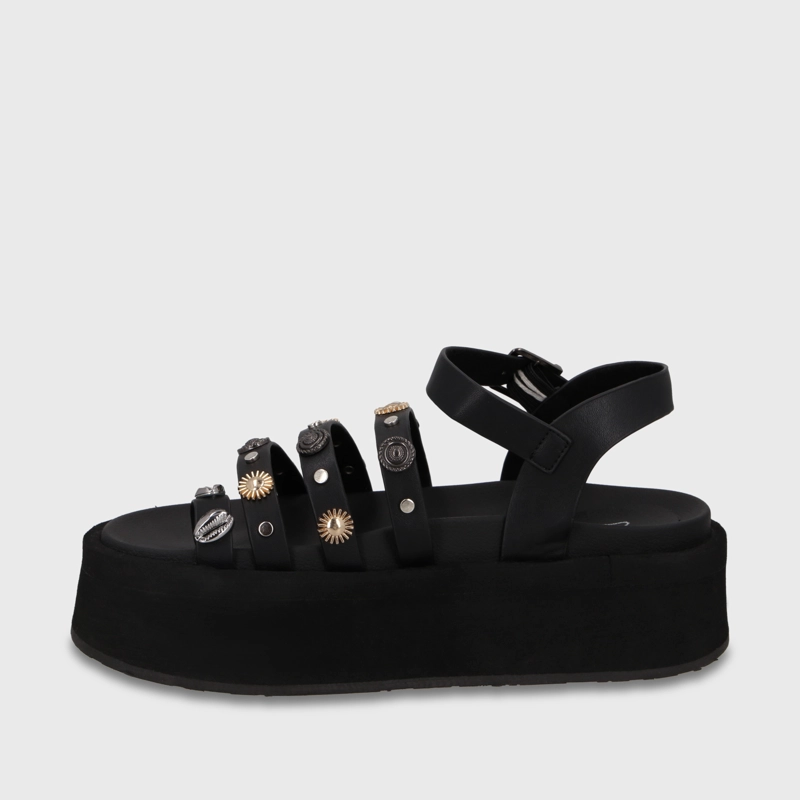 SANDALIA PLATAFORMA NEGRA MUJER 55943 - 4