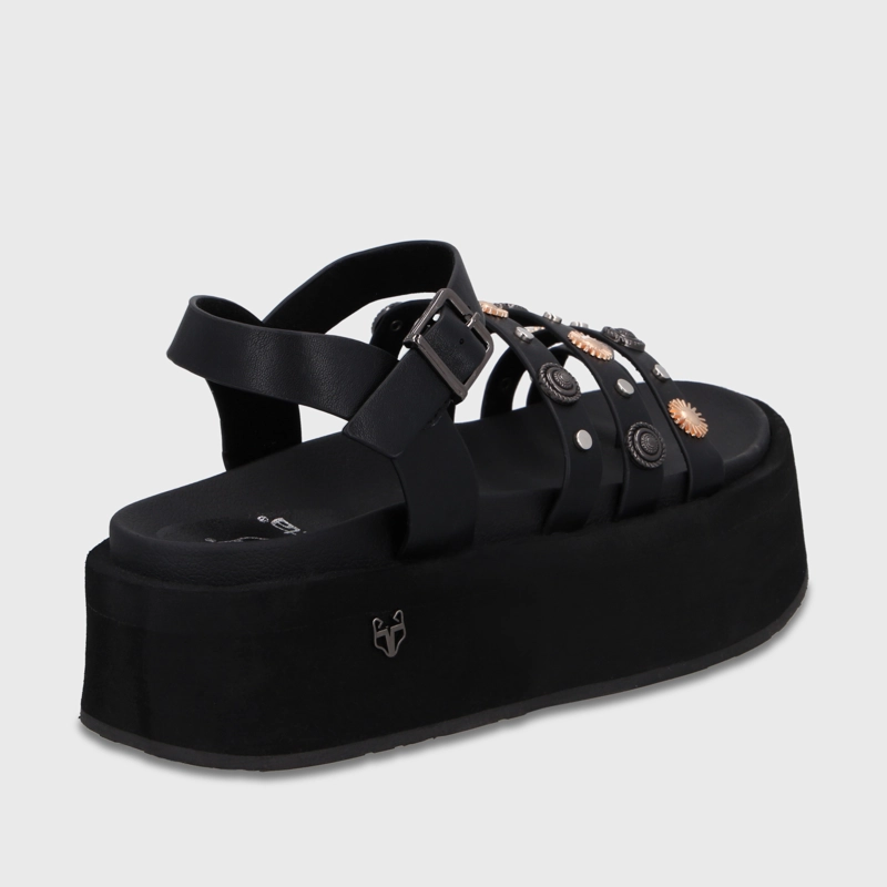SANDALIA PLATAFORMA NEGRA MUJER 55943 - 5