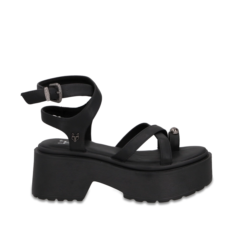SANDALIA PLATAFORMA NEGRA MUJER 45986 - 1