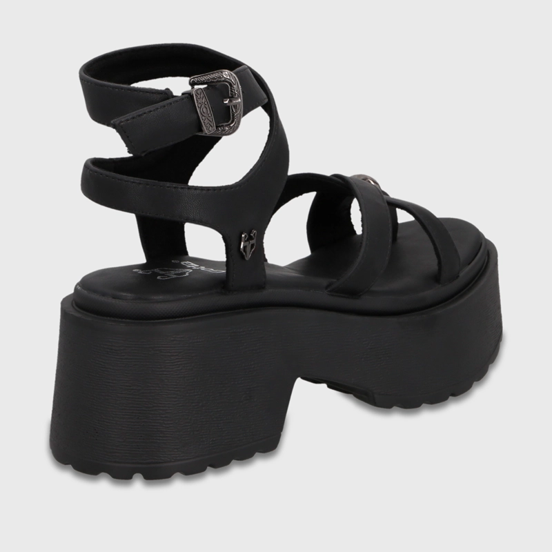 SANDALIA PLATAFORMA NEGRA MUJER 45986 - 5