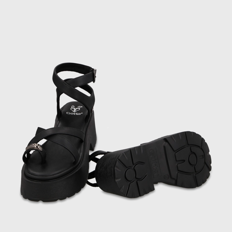SANDALIA PLATAFORMA NEGRA MUJER 45986 - 7