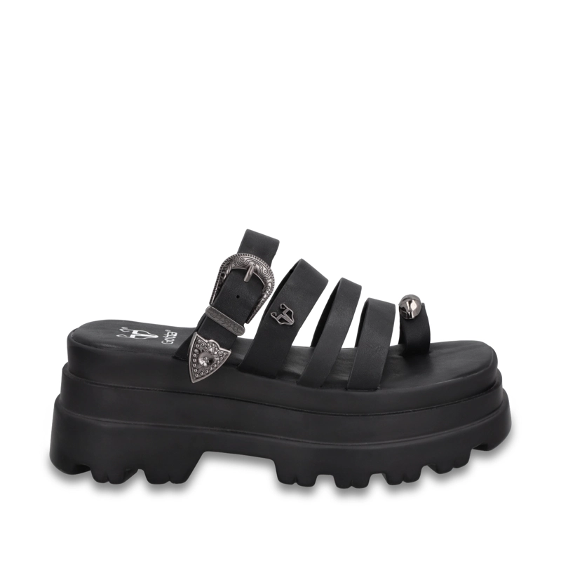 SANDALIA PLATAFORMA NEGRA MUJER 45732 - 1