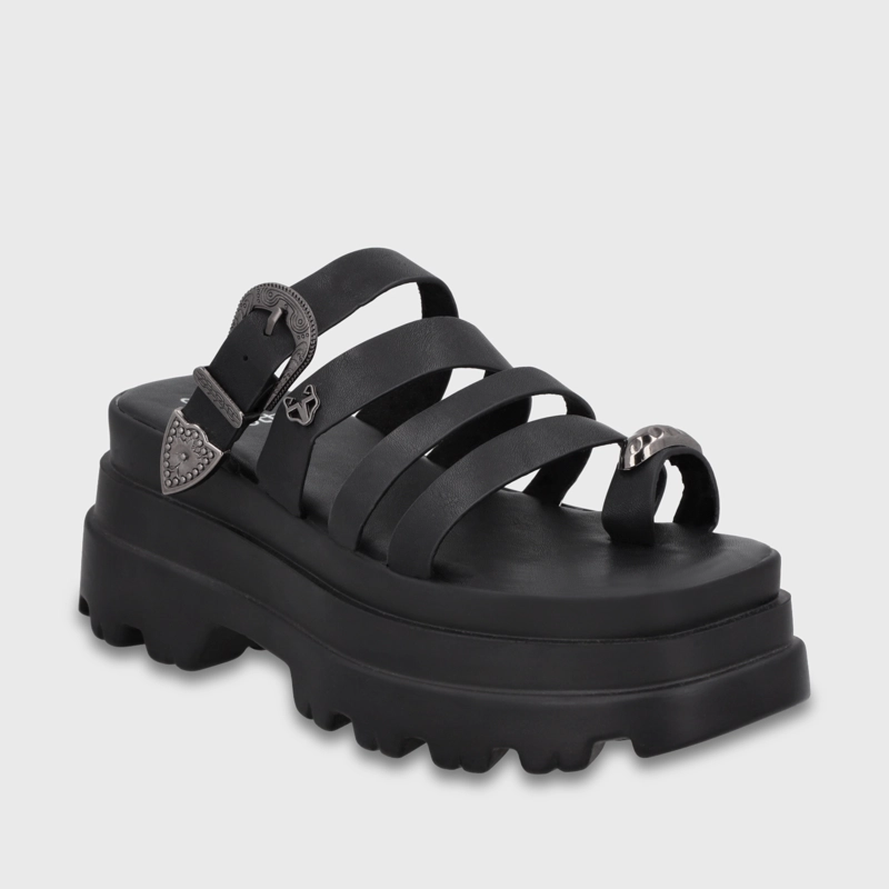 SANDALIA PLATAFORMA NEGRA MUJER 45732 - 2